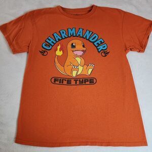 Hybrid Apparel Pokemon Charmander Orange Tshirt With Graphic Size Medium